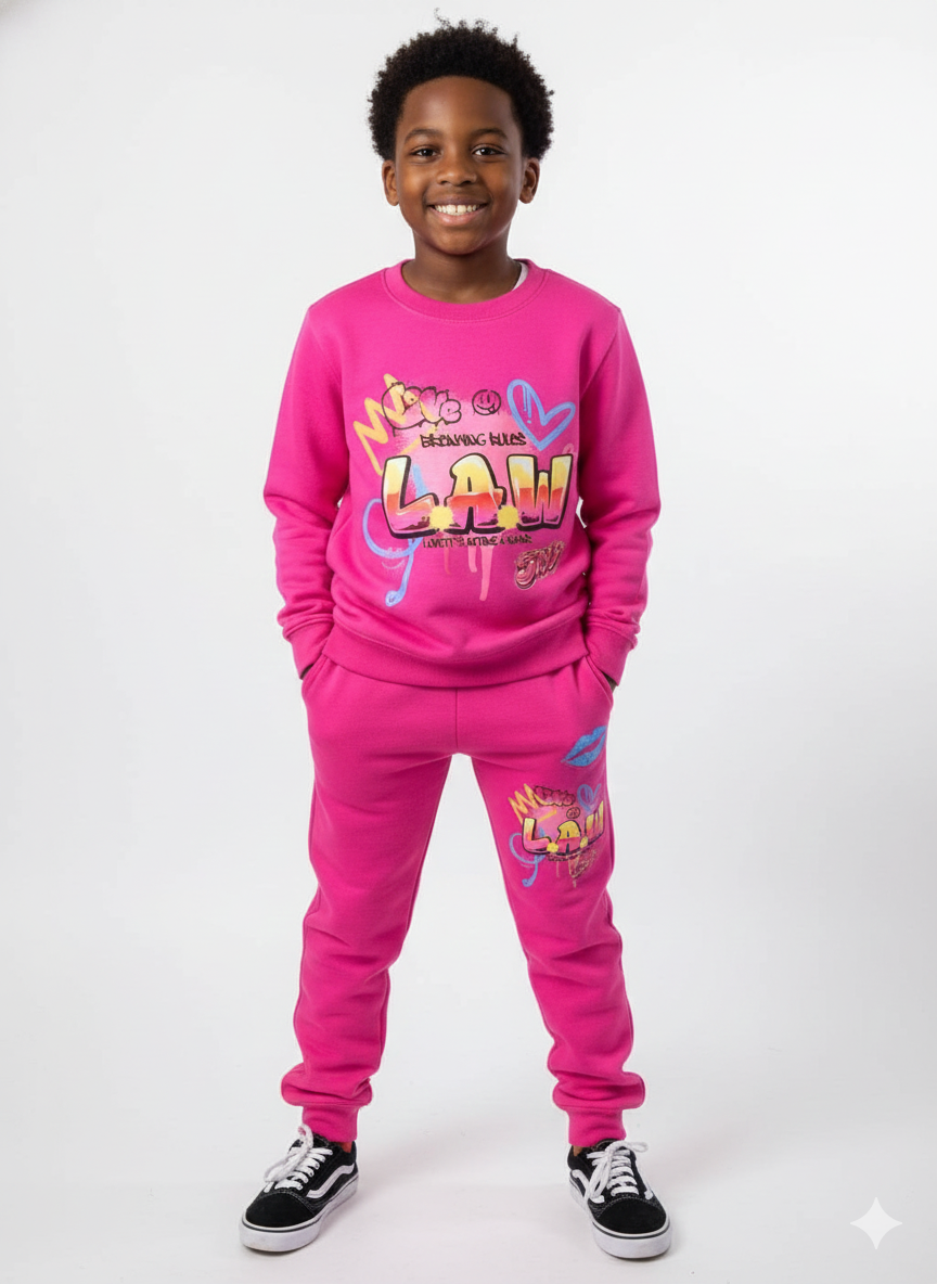 Pink kids sweatsuit